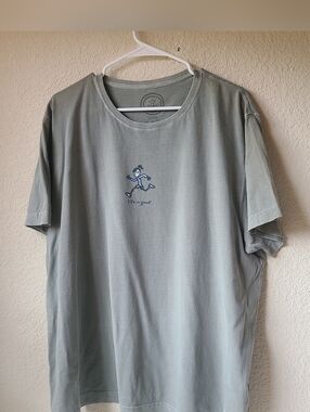 Life Is Good Men's Sage Green Short Sleeve Graphic Tee Women's Size XXL